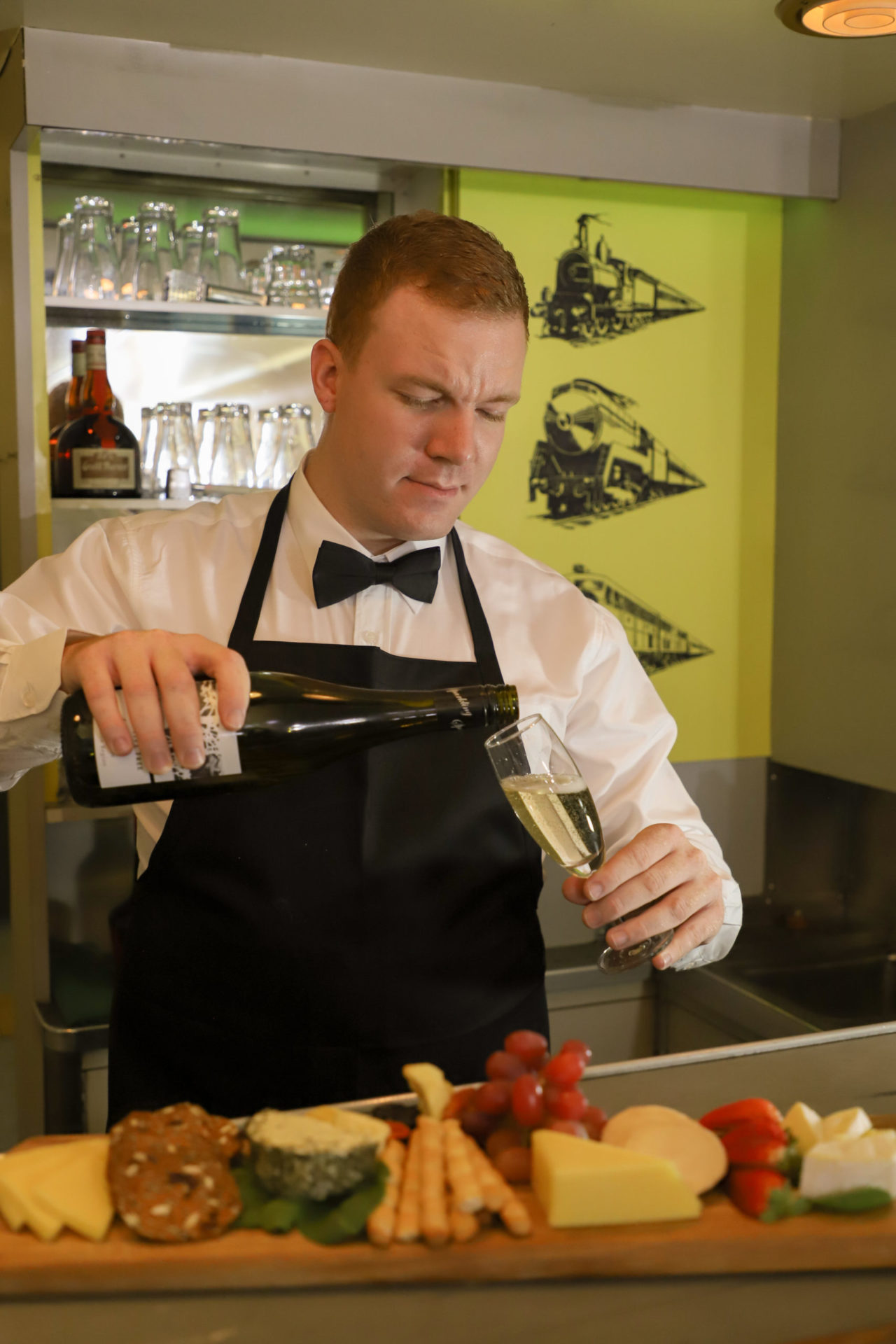 Onboard you'll have a selection of locally sourced wines and fresh regional produce.
